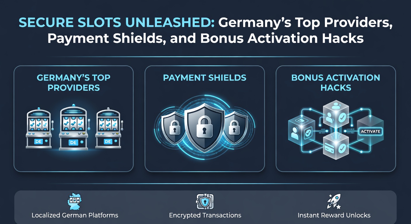 Grafik mit Zahlungssymbolen wie Schloss, Kreditkarte und Euro-Schein, die sichere Transaktionen bei deutschen Online-Slots darstellt